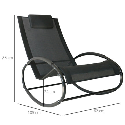 Rocking chair, weatherproof steel, 120 kg capacity, black