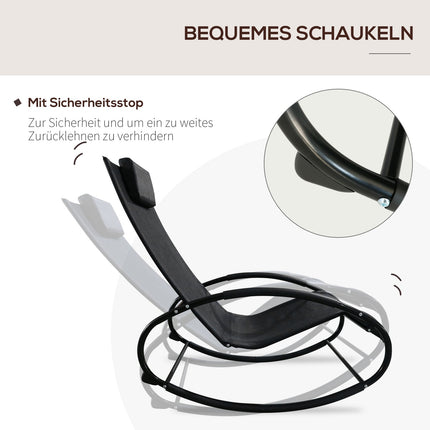 Rocking chair, weatherproof steel, 120 kg capacity, black