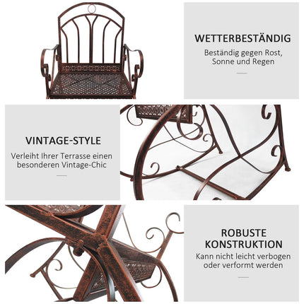 Metallschaukelstuhl - elegantes Bronze-Finish