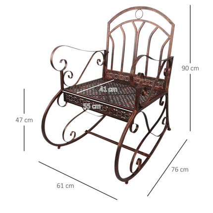Metallschaukelstuhl - elegantes Bronze-Finish