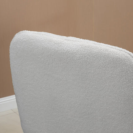 Schaukelstuhl aus grauem Sherpa-Fleece - gepolstert zum Entspannen