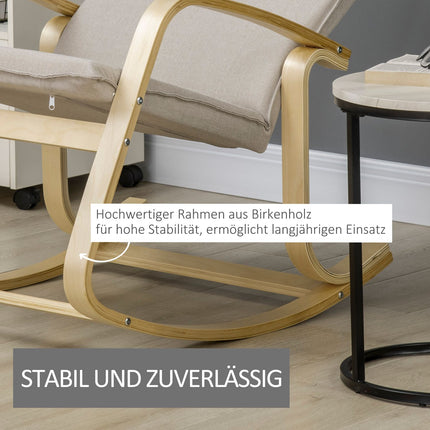 Schaukelstuhl mit Kissen für Wohnzimmer, 120 kg Tragkraft