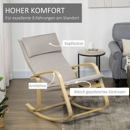 Schaukelstuhl mit Kissen für Wohnzimmer, 120 kg Tragkraft