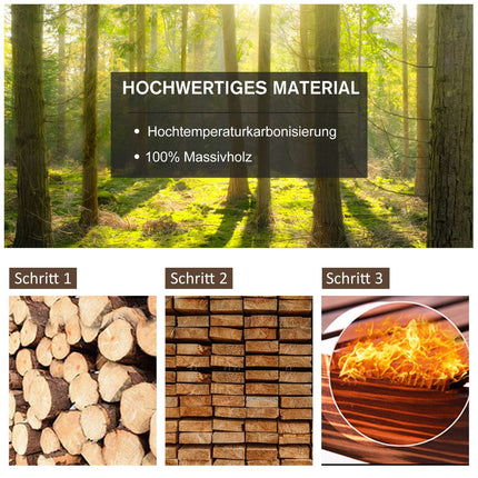 Schaukelstuhl, rustikales Holz, dunkelbraun, Raddesign