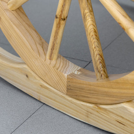 Rustikaler Schaukelstuhl aus Massivholz für den Garten, 68x88x92 cm