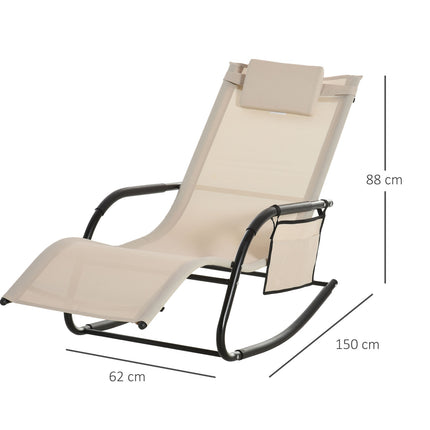 Schommelstoel Schommelstoel Tuinstoel Schommelligstoel Metaalgaas Beige 150 X 62 X 88 Cm