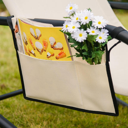 Schommelstoel Schommelstoel Tuinstoel Schommelligstoel Metaalgaas Beige 150 X 62 X 88 Cm