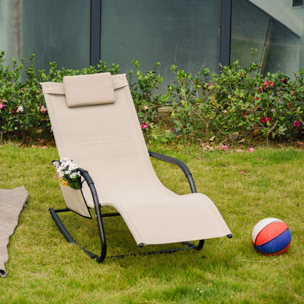 Schommelstoel Schommelstoel Tuinstoel Schommelligstoel Metaalgaas Beige 150 X 62 X 88 Cm