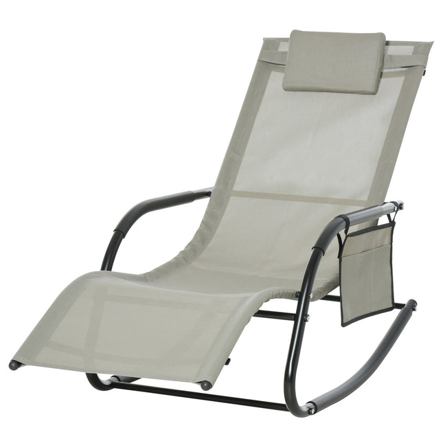 Garden rocking chair - metal mesh, black & light grey, 150x62x88 cm