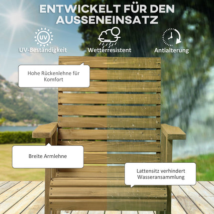 Gartenschaukelstuhl, Fichte – Armlehne, 130 kg Tragfähigkeit
