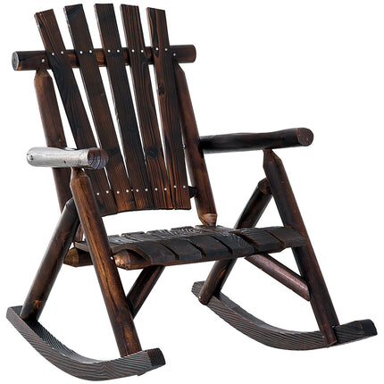 Weather-resistant rocking chair in solid wood, armrests, 97x69x93cm