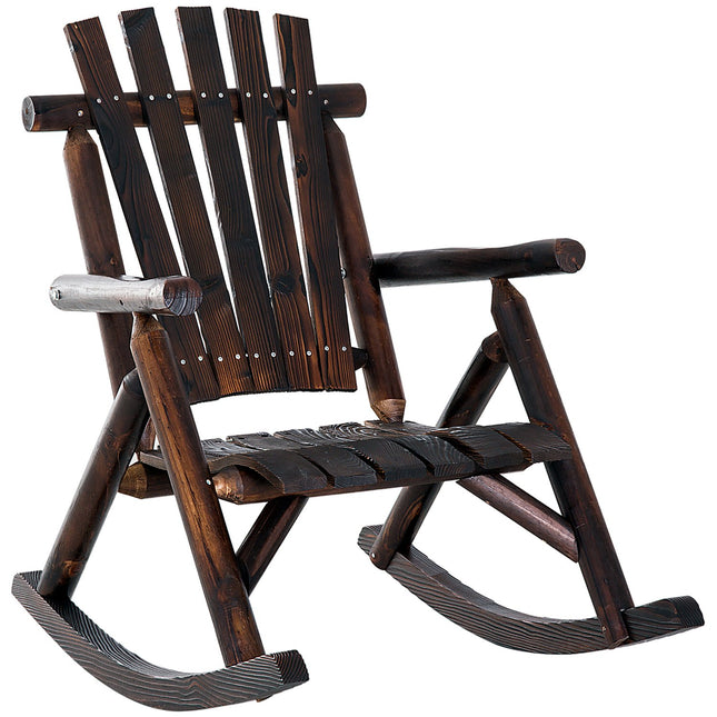 Wetterfester Schaukelstuhl aus Massivholz, Armlehnen, 97x69x93cm