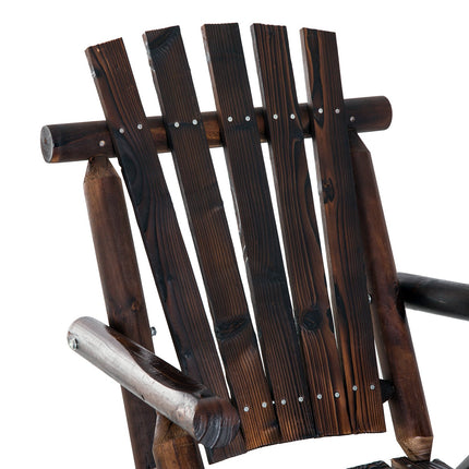 Weather-resistant rocking chair in solid wood, armrests, 97x69x93cm