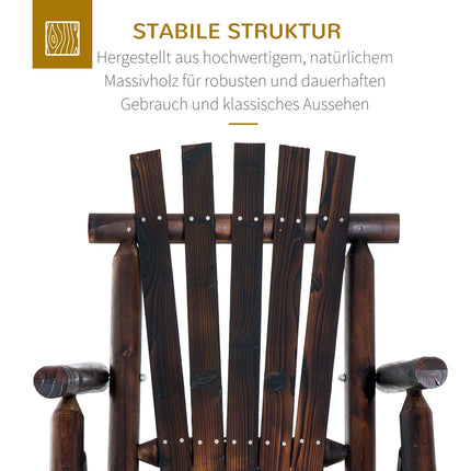 Weather-resistant rocking chair in solid wood, armrests, 97x69x93cm