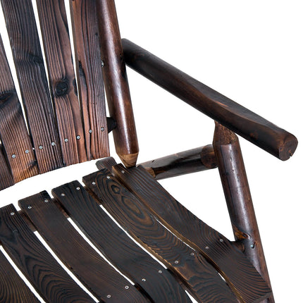 Weather-resistant rocking chair in solid wood, armrests, 97x69x93cm