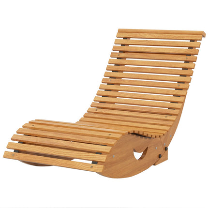 Ergonomischer Schaukelstuhl aus Holz, Teak, Belastbarkeit 120 kg