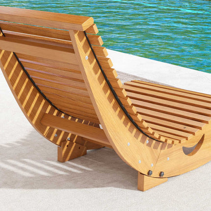 Ergonomischer Schaukelstuhl aus Holz, Teak, Belastbarkeit 120 kg