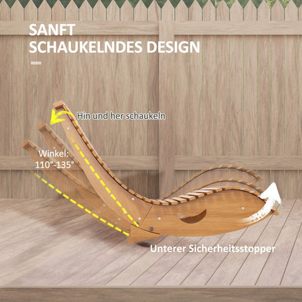 Ergonomischer Schaukelstuhl aus Holz, Teak, Belastbarkeit 120 kg