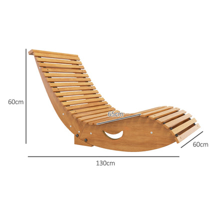 Ergonomischer Schaukelstuhl aus Holz, Teak, Belastbarkeit 120 kg