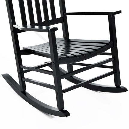 Schommelstoel Houten Schommelstoel Armleuning Relaxstoel Tuinstoel Zwart 69X86X115Cm