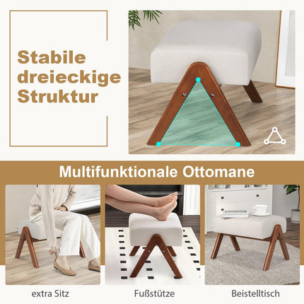 Schaukelstuhl mit Ottomane, Ergonomisches Design, Beige