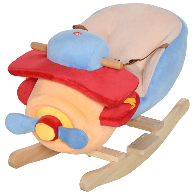 Kinderschaukelpferd – Blau & Rot, 60x33x45 cm