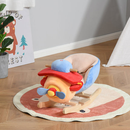 Kinderschaukelpferd – Blau & Rot, 60x33x45 cm