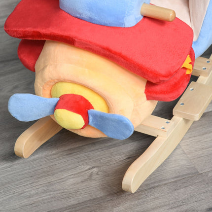 Kinderschaukelpferd – Blau & Rot, 60x33x45 cm