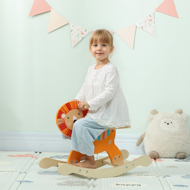 Schaukelpferd, Löwen-Design, Holz, 25kg Tragkraft, 2-5 Jahre