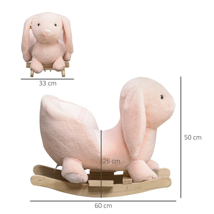 Rosa Schaukelpferd für Kinder - 60 x 33 x 50 cm