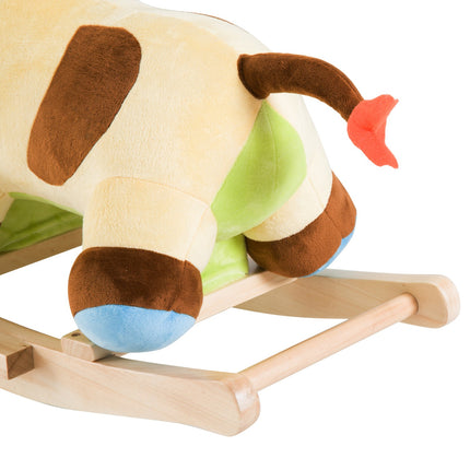 Braunes & Gelbes Baby-Schaukelkuh-Spielzeug – 60x34x46 cm