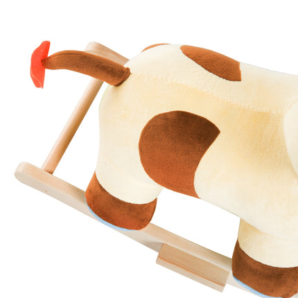 Braunes & Gelbes Baby-Schaukelkuh-Spielzeug – 60x34x46 cm