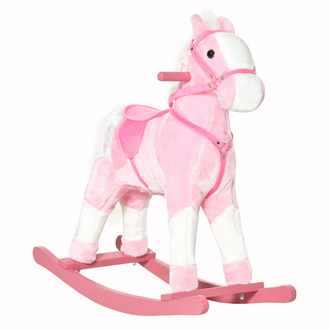 Rosa Schaukelpferd-Spielzeug mit Sound, 74x28x65 cm