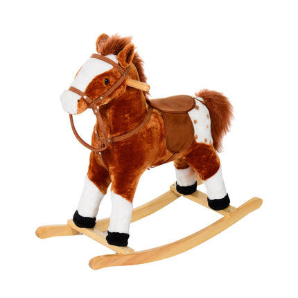Braunes Schaukelpferd aus Holz für Kinder, ab 3 Jahren, 74x28x65cm