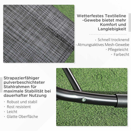 Grauer Schaukelstuhl mit Kissen – 155 x 61 x 88 cm