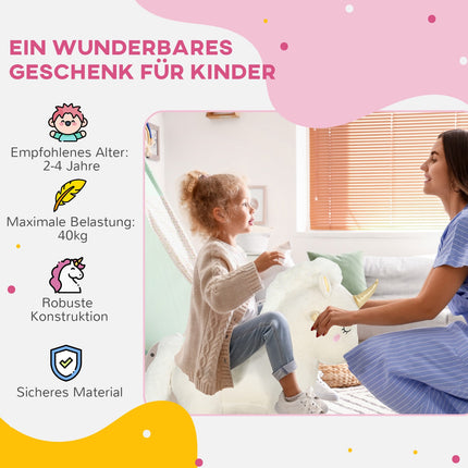 Einhorn-Schaukeltier mit Sound – Plüschsitz für Kleinkinder