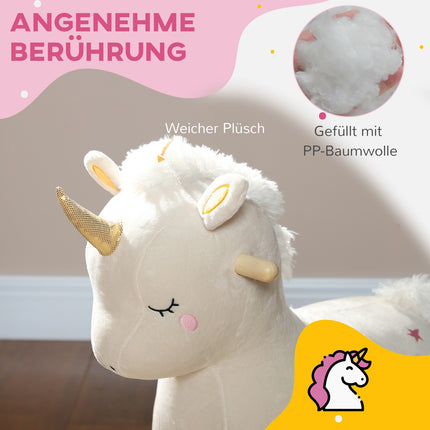 Einhorn-Schaukeltier mit Sound – Plüschsitz für Kleinkinder