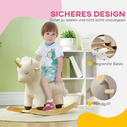 Einhorn-Schaukeltier mit Sound – Plüschsitz für Kleinkinder