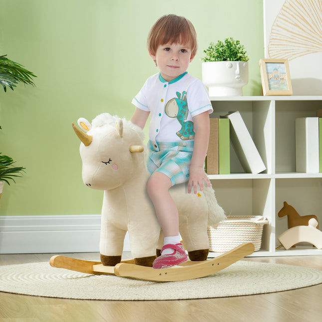 Einhorn-Schaukeltier mit Sound – Plüschsitz für Kleinkinder