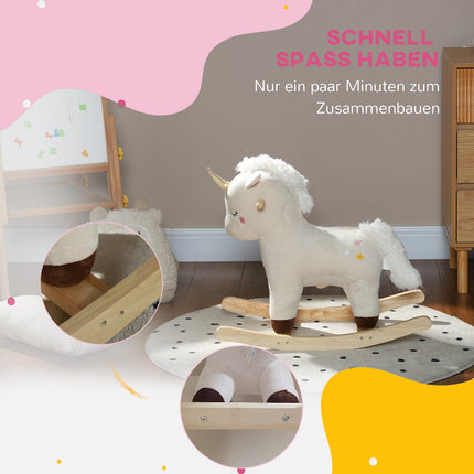 Einhorn-Schaukeltier mit Sound – Plüschsitz für Kleinkinder