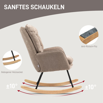 Brown armchair - Chenille Look, 120 kg Capacity Rocker