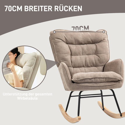 Brown armchair - Chenille Look, 120 kg Capacity Rocker