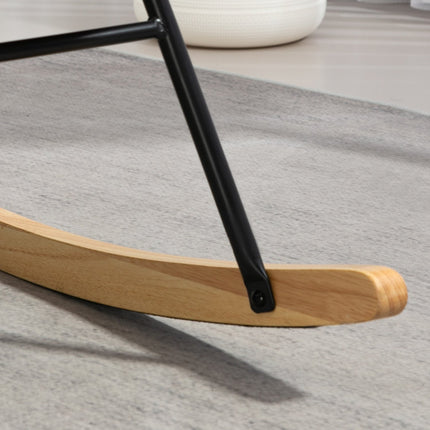 Fauteuil à bascule, fauteuil, chaise d'allaitement aspect velours, fauteuil à bascule avec une capacité de charge jusqu'à 120 kg pour chambres, salons, blanc crème
