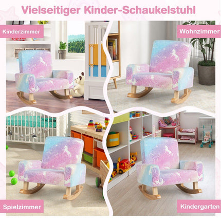 Rocking chair children's children's sofa glowing in the dark children's armchair upholstered in colorful flannel fabric