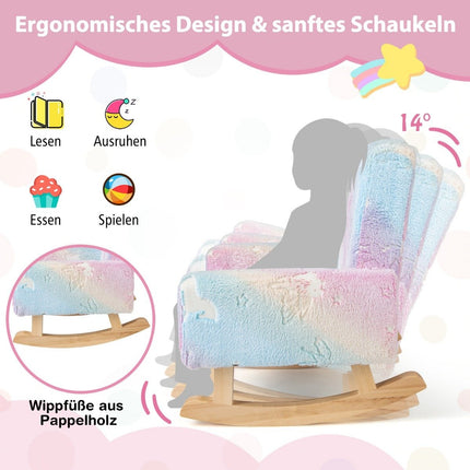Rocking chair children's children's sofa glowing in the dark children's armchair upholstered in colorful flannel fabric