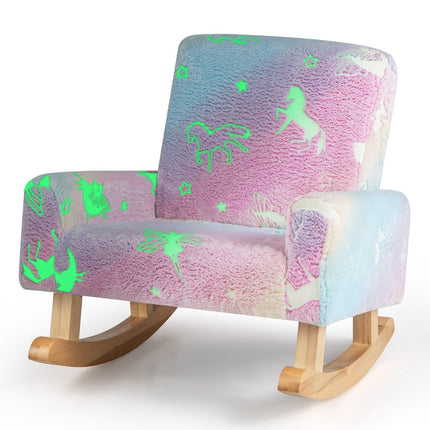 Rocking chair children's children's sofa glowing in the dark children's armchair upholstered in colorful flannel fabric