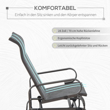 Garten-Schaukelstuhl für draußen – Metall, entspannend, 60x75x104cm