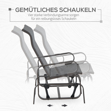 Garten-Schaukelstuhl für draußen – Metall, entspannend, 60x75x104cm