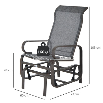 Garten-Schaukelstuhl für draußen – Metall, entspannend, 60x75x104cm