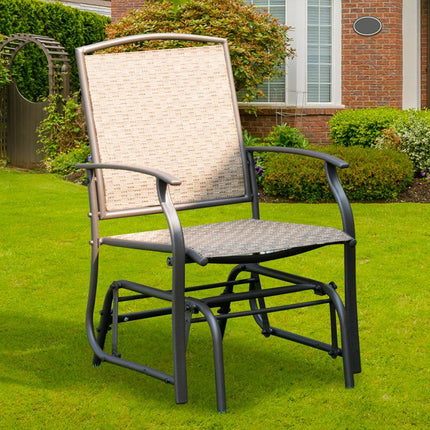Chaise à bascule de jardin, chaise de patio, chaise de relaxation, marron
